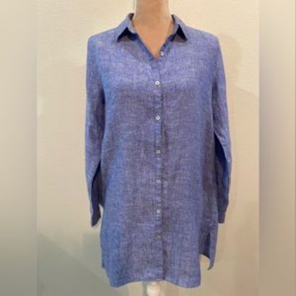 Blue Button-Up Shirt - Picture 2 of 4